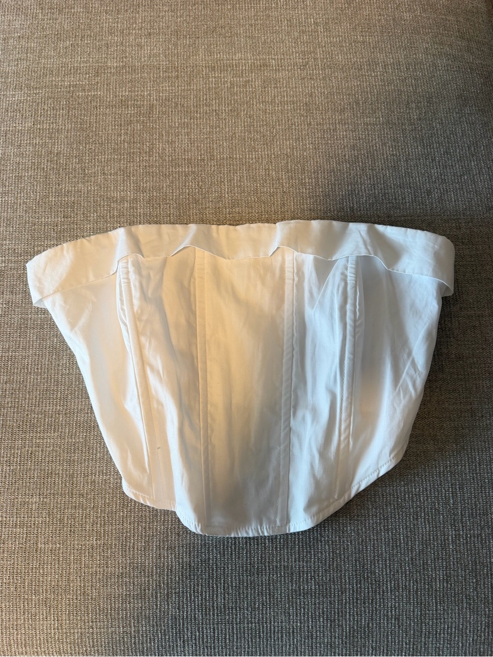 Kendall & Kylie White Strapless Corset Top